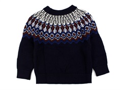 FUB dark navy fair isle sweater merinould